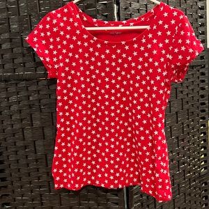 Red star cap sleeve t shirt